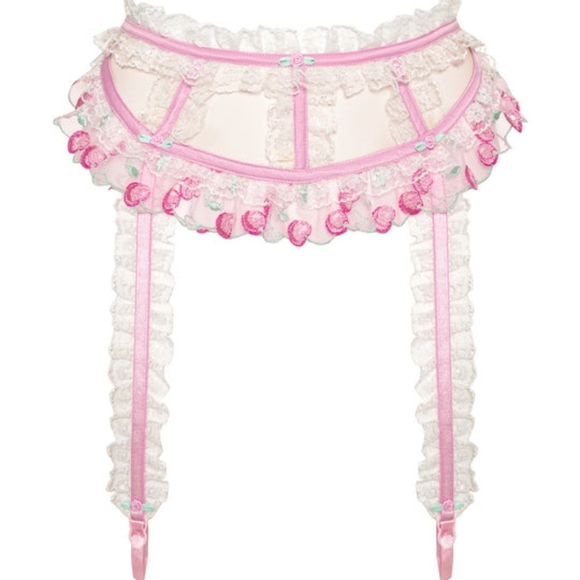 NWT For Love and Lemons × VS Sweet Cherries Bra and Garter Set - LoveShackfancy - Picture 3 of 9